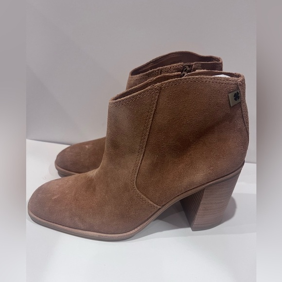 Lucky Brand Pellyon Suede Heeled Booties Ginger Size 8.5 NEW - Picture 3 of 6